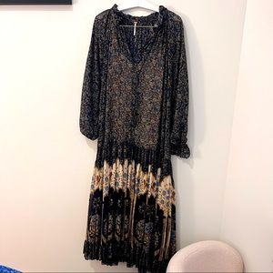 Free people long sleeve maxi dress
